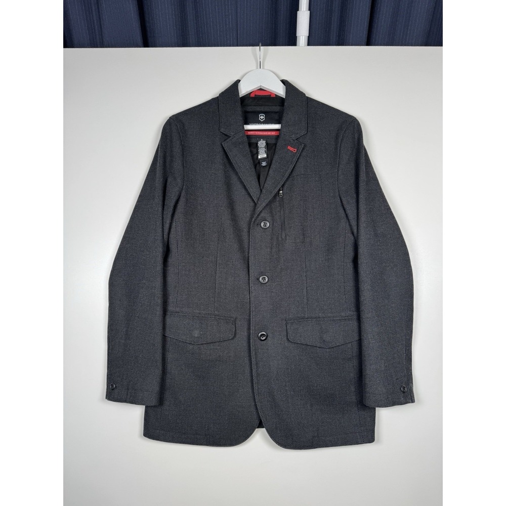 VICTORINOX Blazer Jacket Utility Dark Gray Cotton - Men's Small